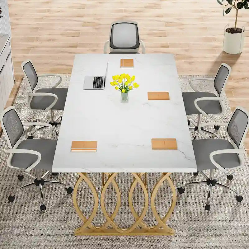 63 inch Executive Desk, Large Computer Desk, Conference Table for 4-6 People
