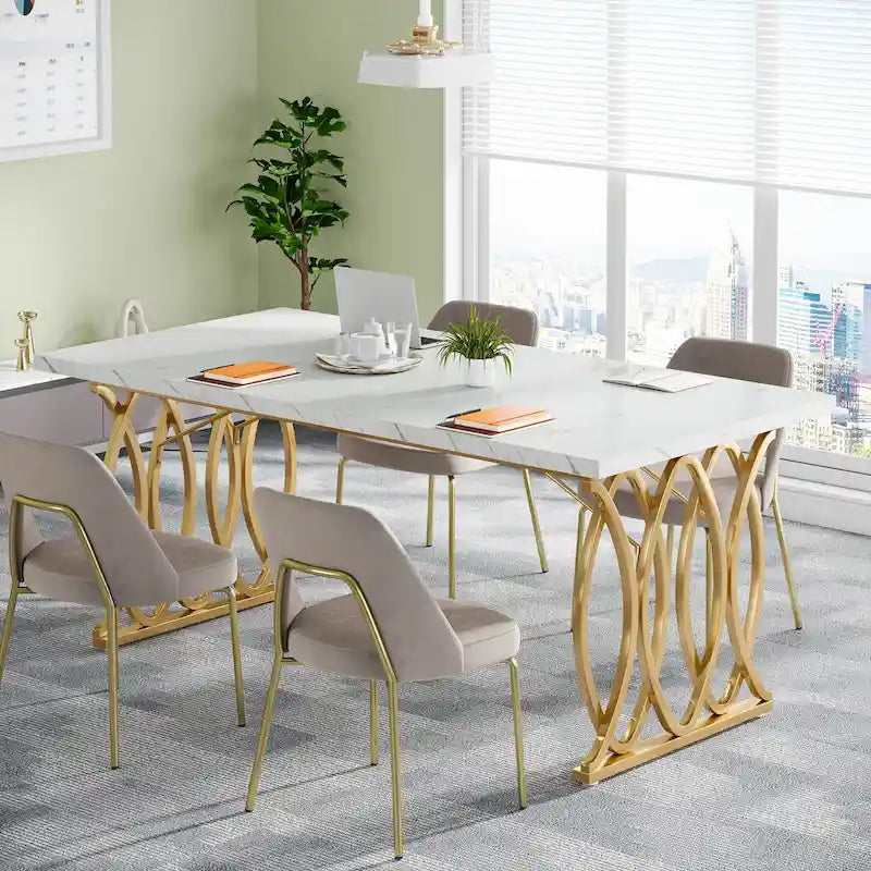 63 inch Executive Desk, Large Computer Desk, Conference Table for 4-6 People