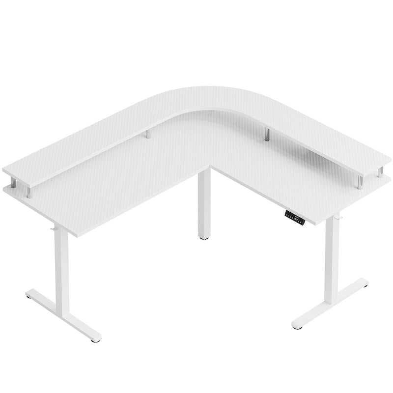 63  L Shaped Standing Desk Gaming Desk with Adjustable Height Ergonomic Monitor Stand Corner Desk