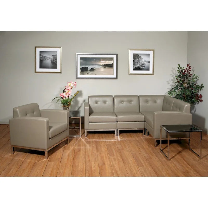 Wall Street Faux Leather Corner Chair