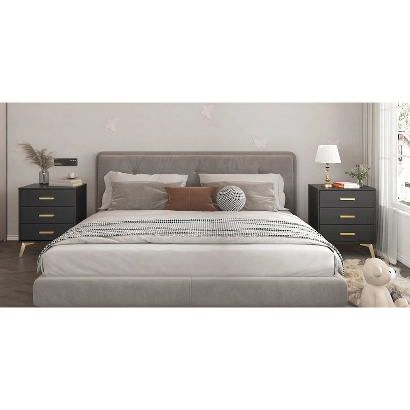 23.6  Tall 3 - Drawer Nightstand End Table Beside Table Spray Paint