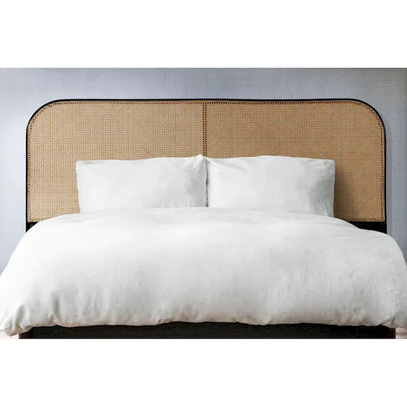 East Indie Cane and Teak Headboard