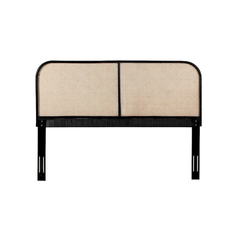 East Indie Cane and Teak Headboard