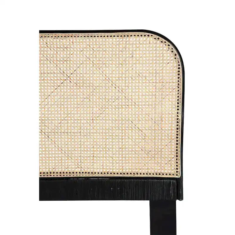 East Indie Cane and Teak Headboard