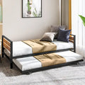 Twin Black Pull-out Metal Bed