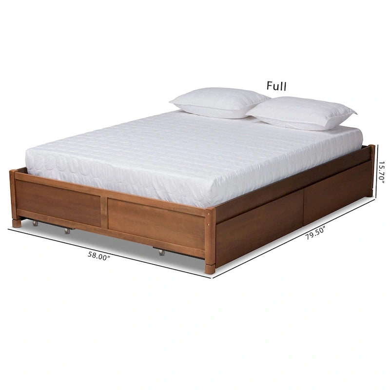 Yara Modern & Contemporary 4-Drawer Wood Storage Bed Frame(Platform)