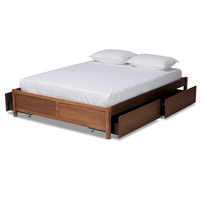 Yara Modern & Contemporary 4-Drawer Wood Storage Bed Frame(Platform)