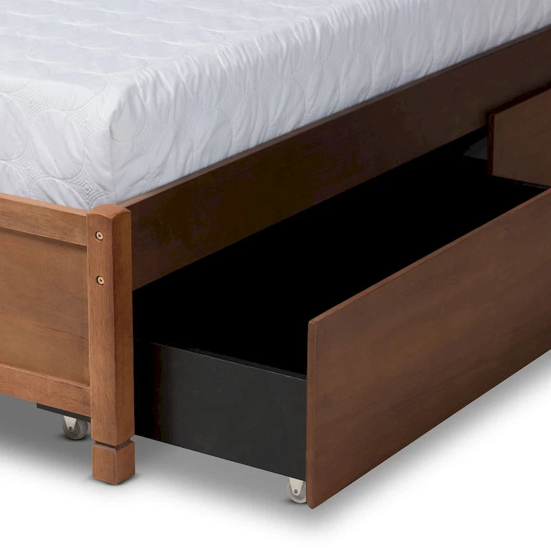 Yara Modern & Contemporary 4-Drawer Wood Storage Bed Frame(Platform)