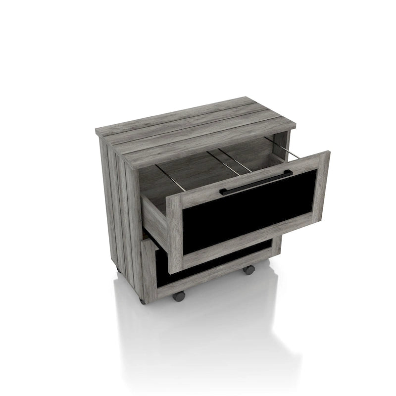 DH BASIC Rustic Grey 2-Drawer File Cabinet by Denhour