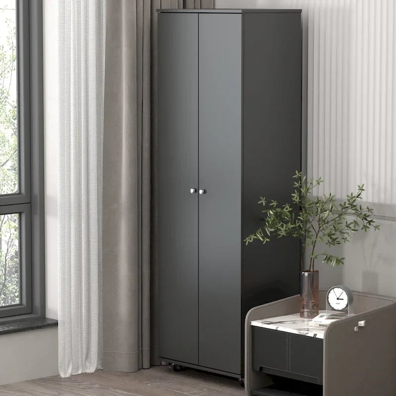 70.9 Armoires Wardrobe Closet Storage Cabinet Shoe Cabient White/Black