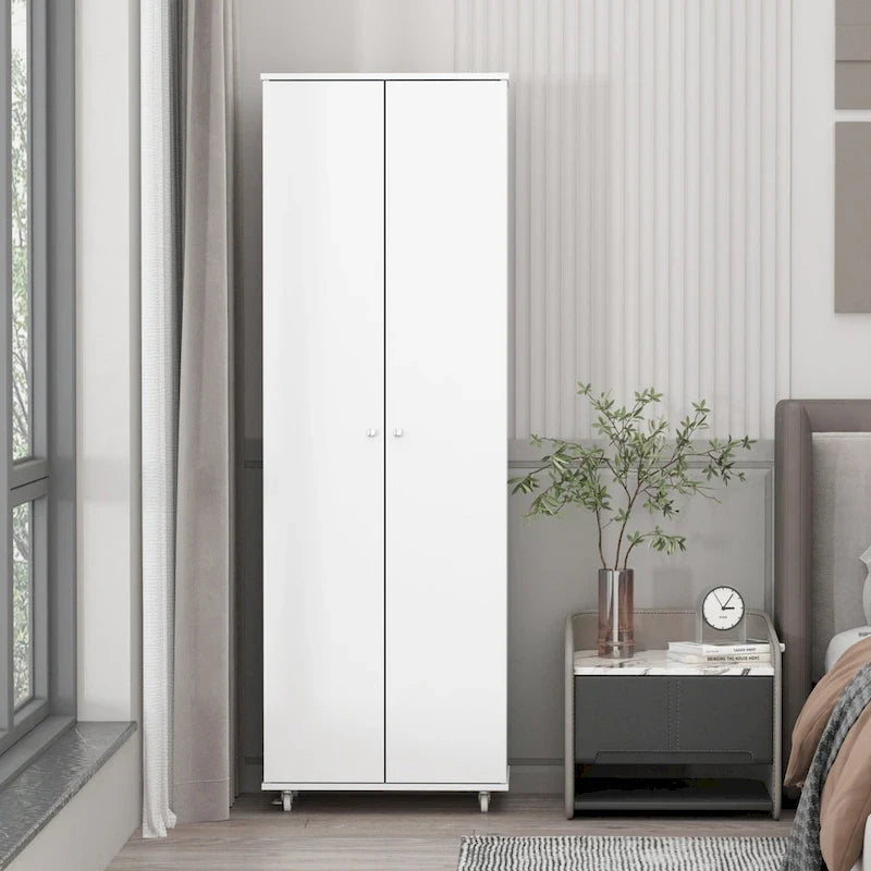 70.9 Armoires Wardrobe Closet Storage Cabinet Shoe Cabient White/Black