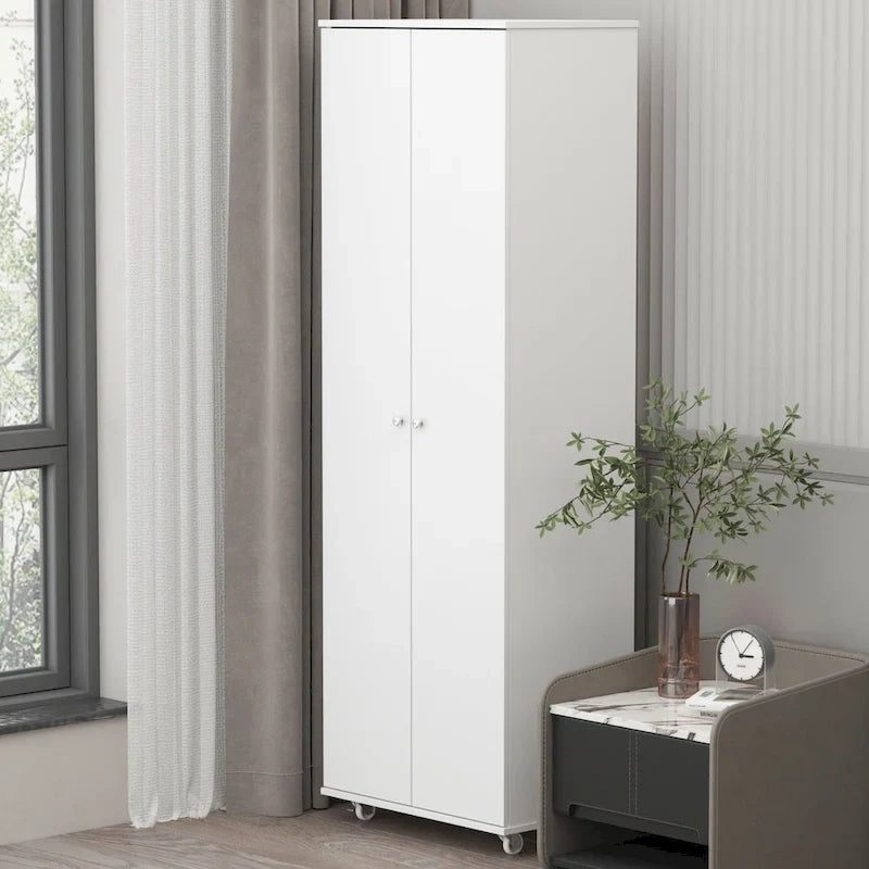 70.9 Armoires Wardrobe Closet Storage Cabinet Shoe Cabient White/Black