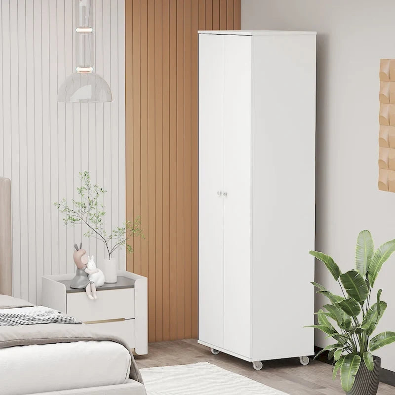 70.9 Armoires Wardrobe Closet Storage Cabinet Shoe Cabient White/Black