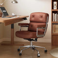 Lobby Lumbar Support Height Adjustable Leather Ergonomic Office Chair