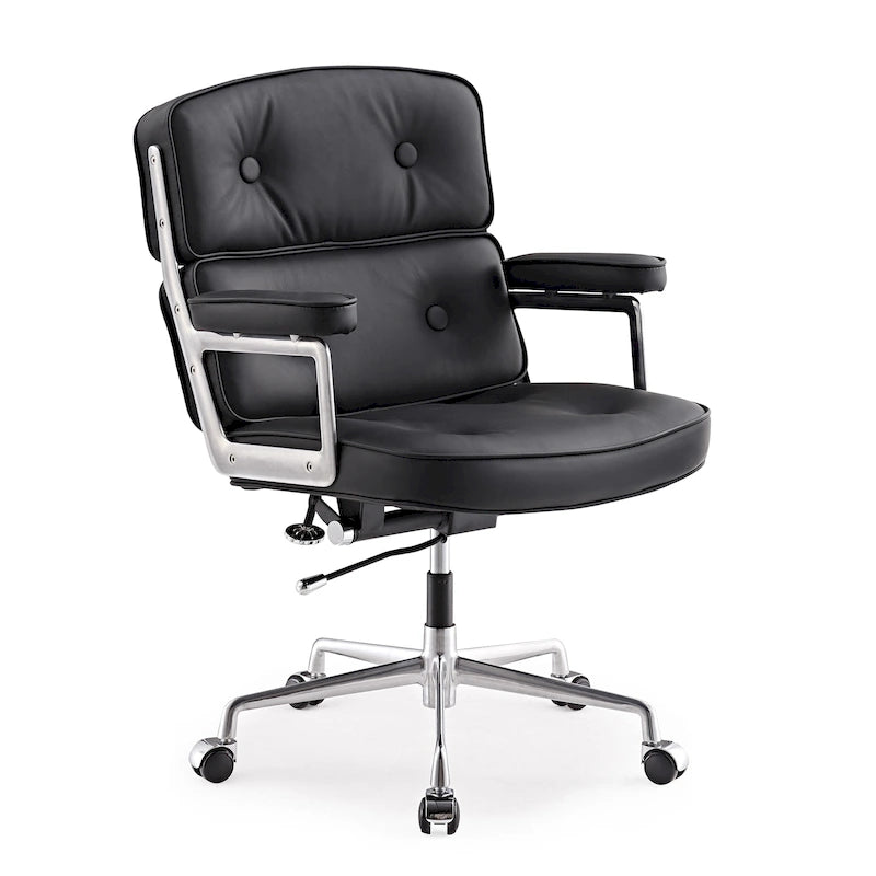 Lobby Lumbar Support Height Adjustable Leather Ergonomic Office Chair