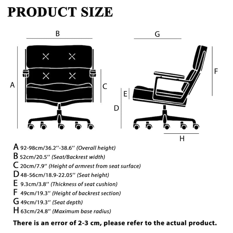 Lobby Lumbar Support Height Adjustable Leather Ergonomic Office Chair