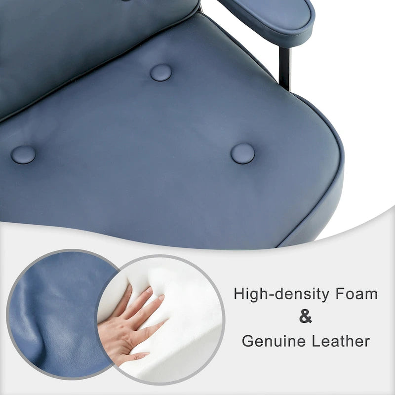 Lobby Lumbar Support Height Adjustable Leather Ergonomic Office Chair