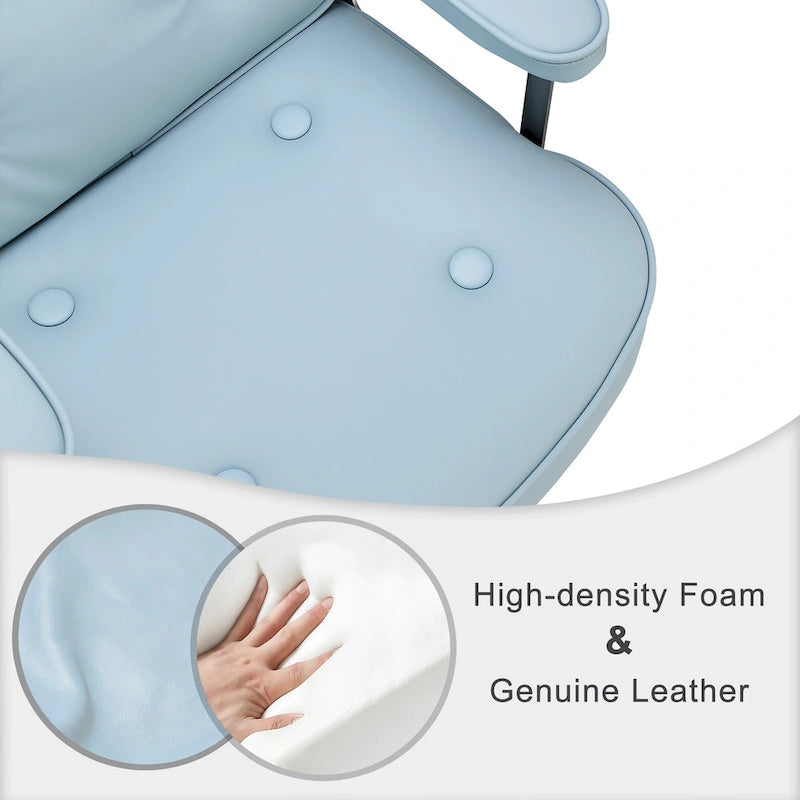 Lobby Lumbar Support Height Adjustable Leather Ergonomic Office Chair