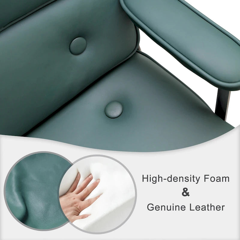 Lobby Lumbar Support Height Adjustable Leather Ergonomic Office Chair