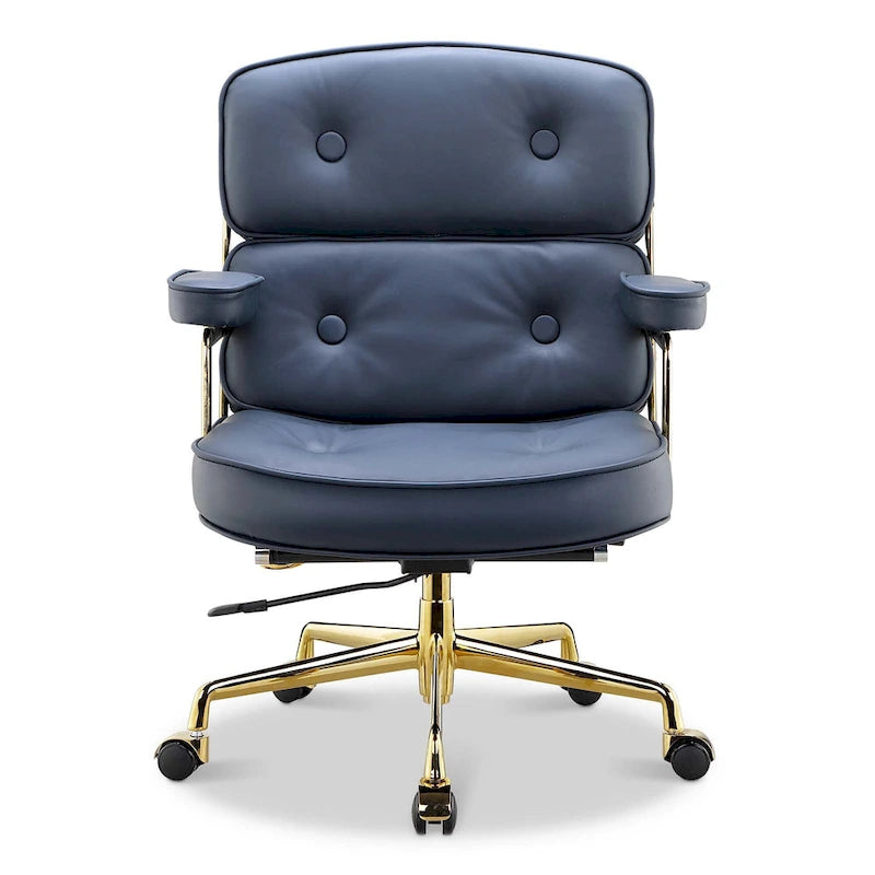 Lobby Lumbar Support Height Adjustable Leather Ergonomic Office Chair