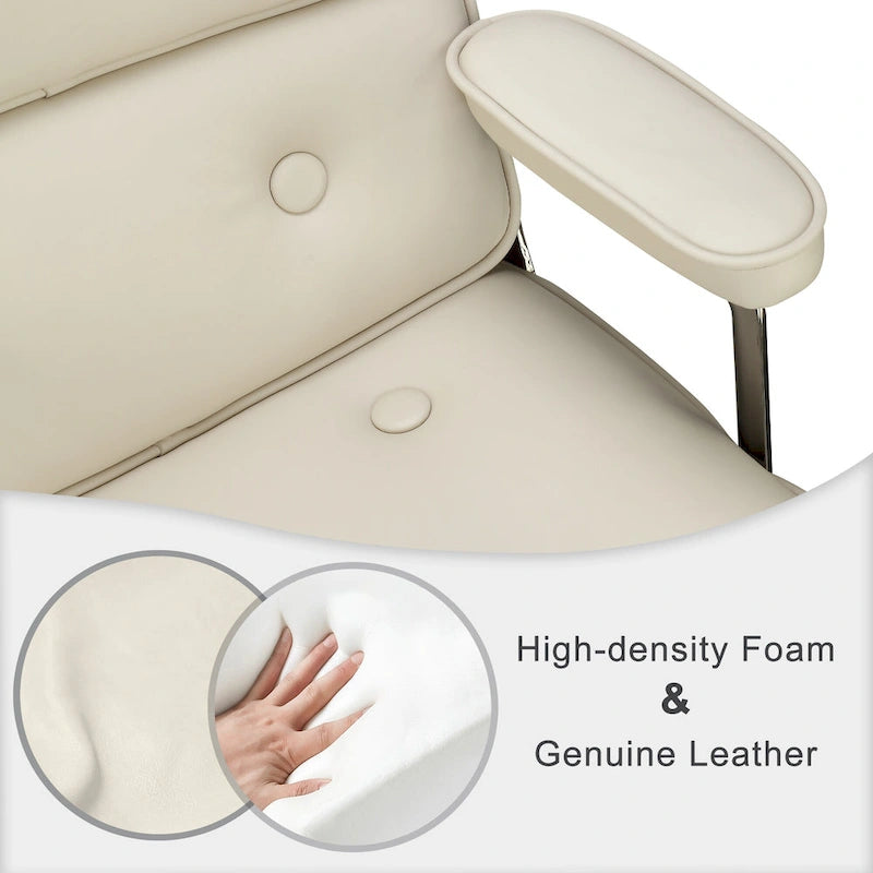 Lobby Lumbar Support Height Adjustable Leather Ergonomic Office Chair