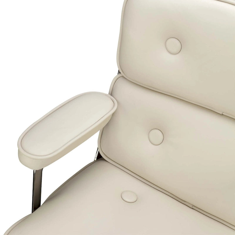 Lobby Lumbar Support Height Adjustable Leather Ergonomic Office Chair