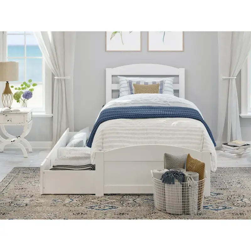 Warren Platform Bed with Footboard and 2 Storage Drawers