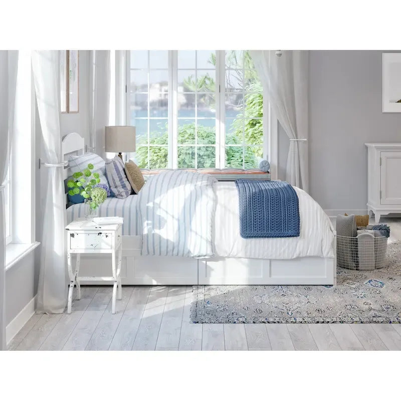 Warren Platform Bed with Footboard and 2 Storage Drawers