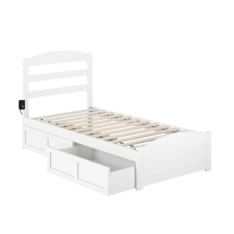 Warren Platform Bed with Footboard and 2 Storage Drawers