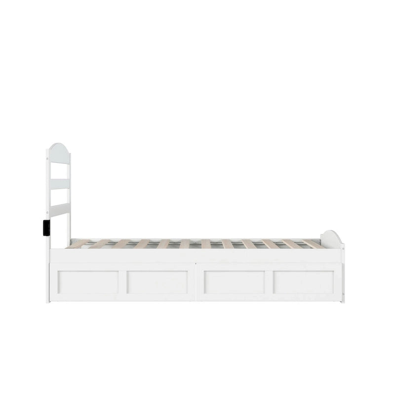 Warren Platform Bed with Footboard and 2 Storage Drawers