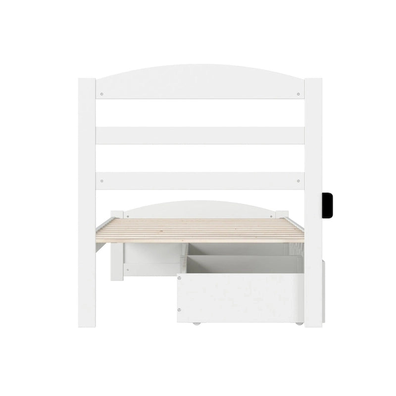 Warren Platform Bed with Footboard and 2 Storage Drawers