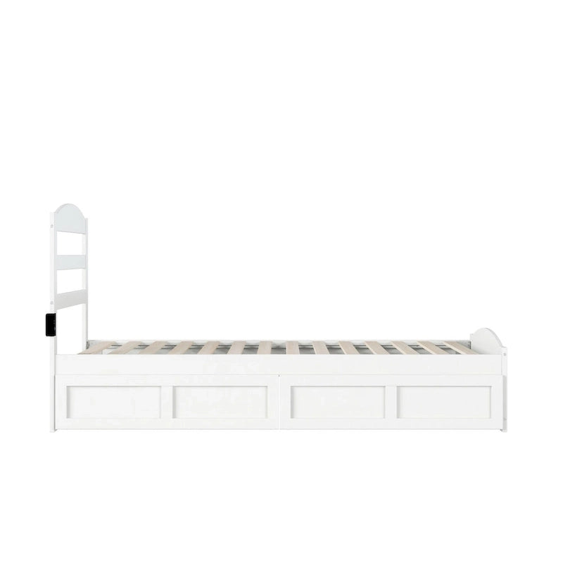 Warren Platform Bed with Footboard and 2 Storage Drawers