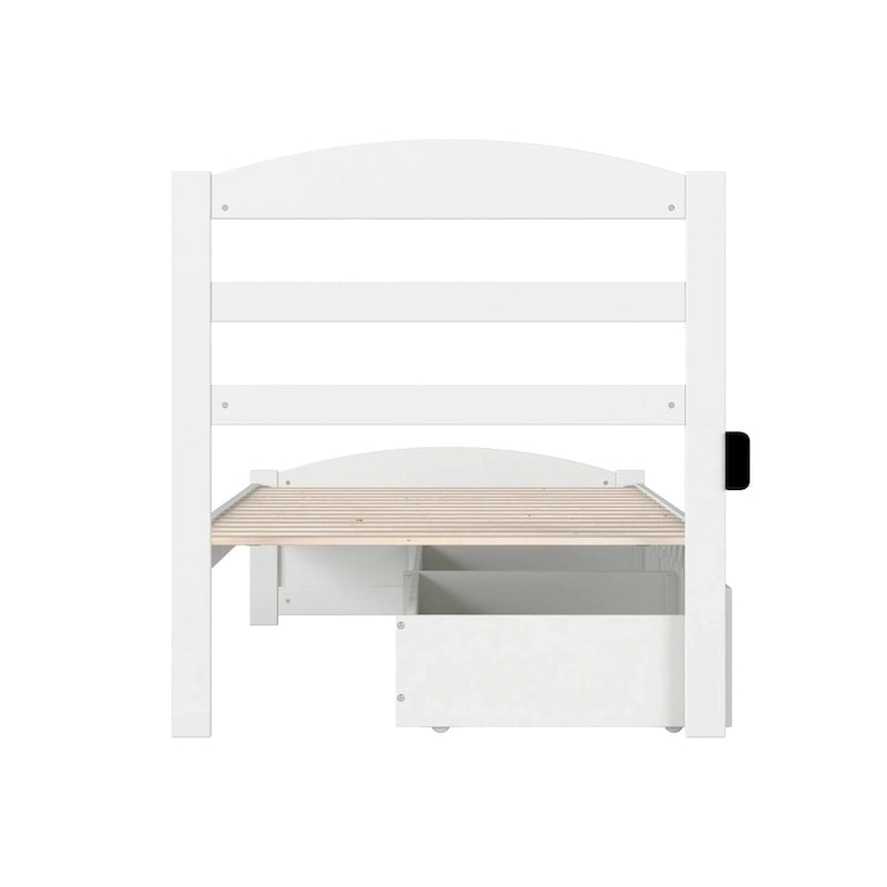 Warren Platform Bed with Footboard and 2 Storage Drawers