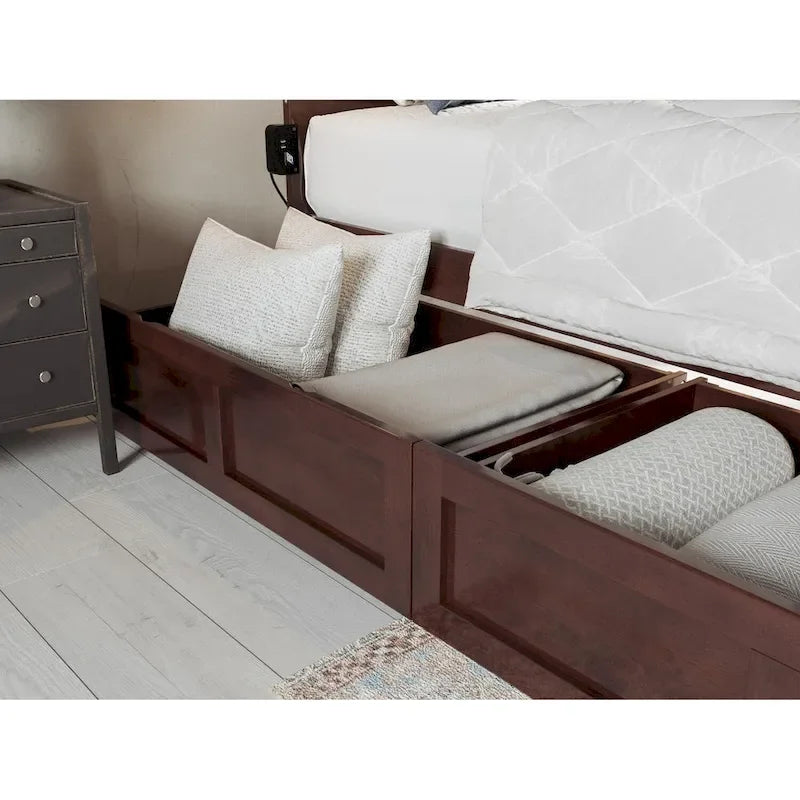 Warren Platform Bed with Footboard and 2 Storage Drawers