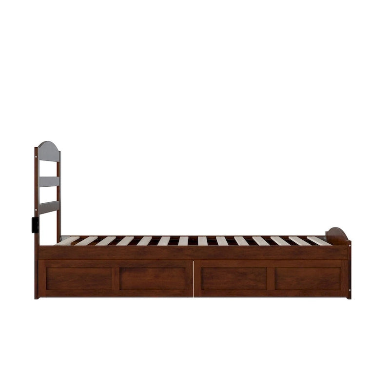 Warren Platform Bed with Footboard and 2 Storage Drawers