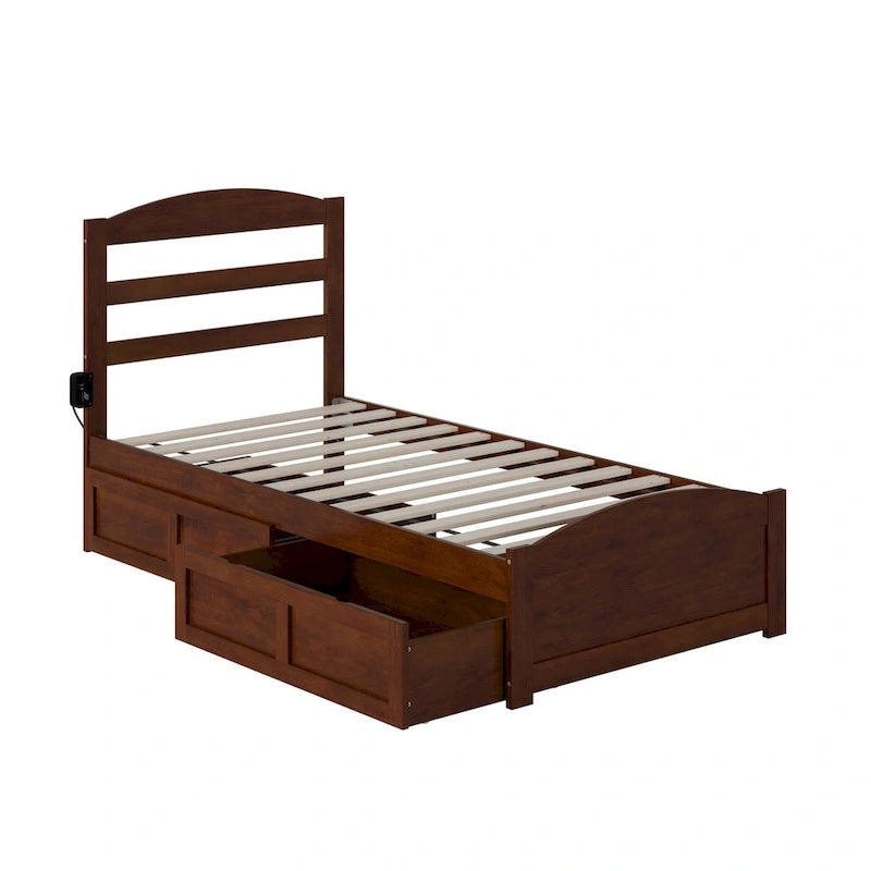 Warren Platform Bed with Footboard and 2 Storage Drawers