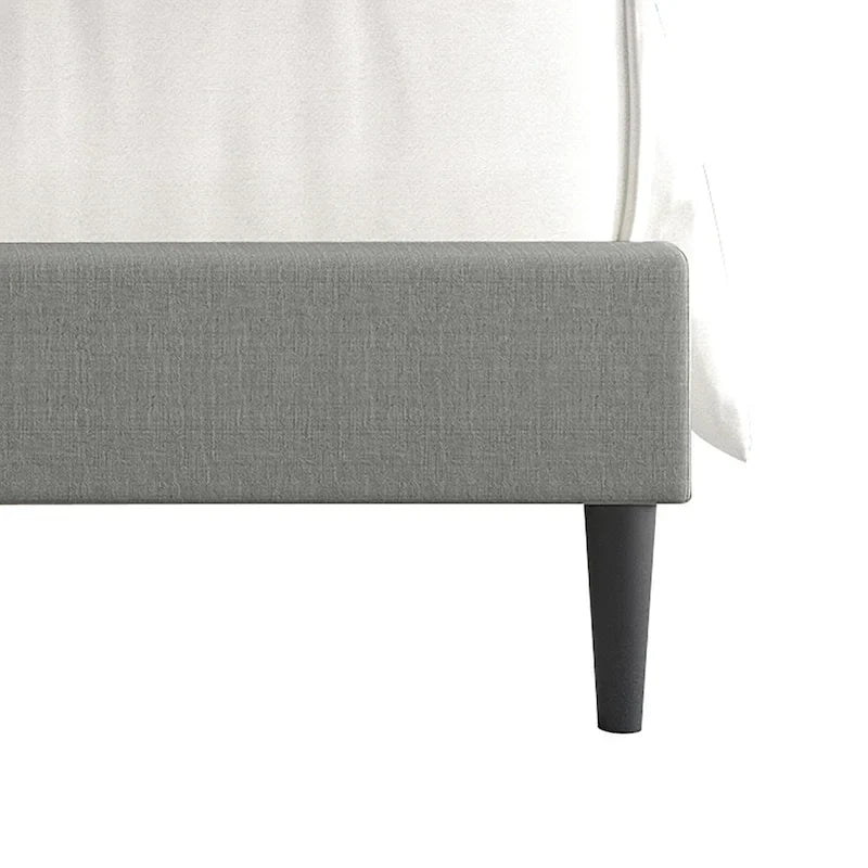 CraftPorch Clean-Lines Stitching Linen Upholstered Bed