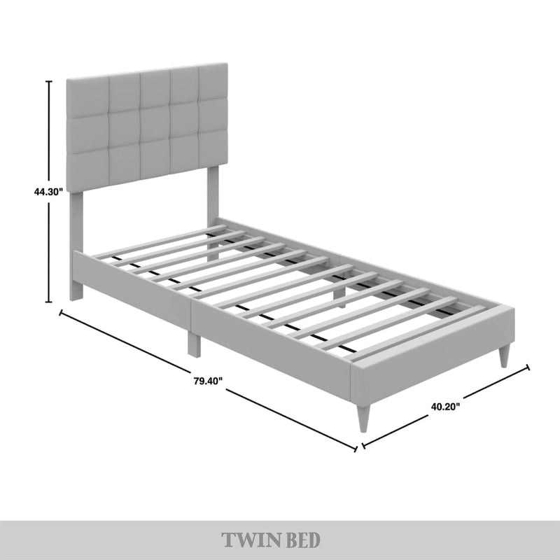 CraftPorch Clean-Lines Stitching Linen Upholstered Bed
