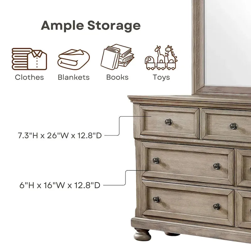 Nahkohe Transitional Grey Wood 2-Piece Storage Sleigh Bed and Dresser Set by Furniture of America