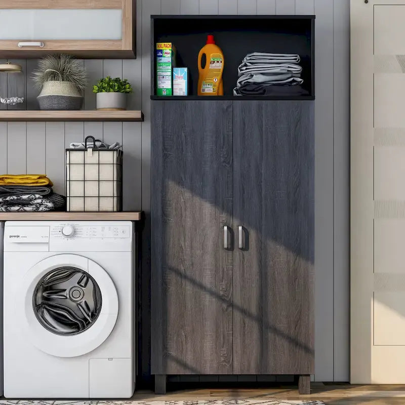 Jessica Contemporary Wood Double-Door Armoire by Furniture of America