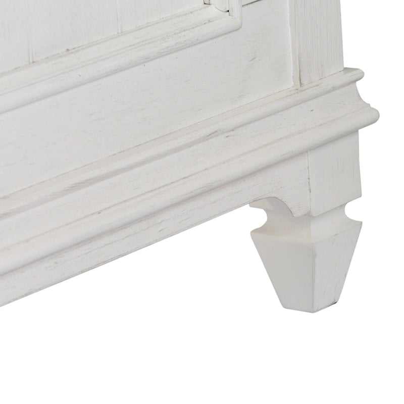 Copper Grove Allyson Park Wirebrushed White Charcoal Queen Panel Bed