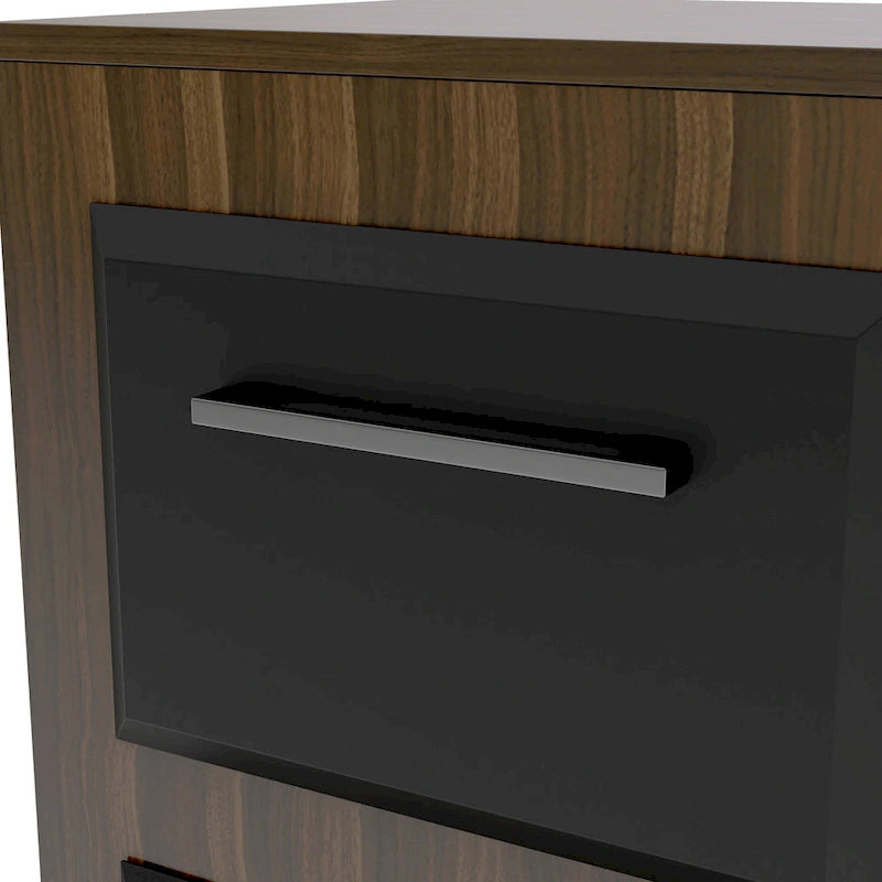 DH BASIC Urban Two-Drawer Mobile File Cabinet with Iron Bar Pulls by Denhour