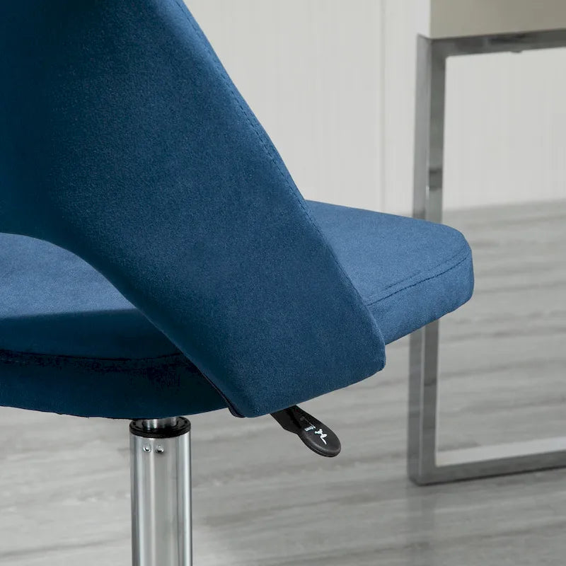 Vinsetto Modern Mid Back Office Chair with Velvet Fabric, Swivel Computer Armless Desk Chair