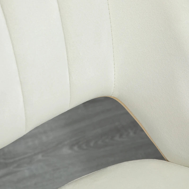 Vinsetto Modern Mid Back Office Chair with Velvet Fabric, Swivel Computer Armless Desk Chair