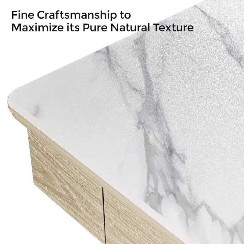 Eureka Ergonomic 55  Slate Stone Standing Desk Executive Writing Desk with 2 Drawers & Monitor Stand