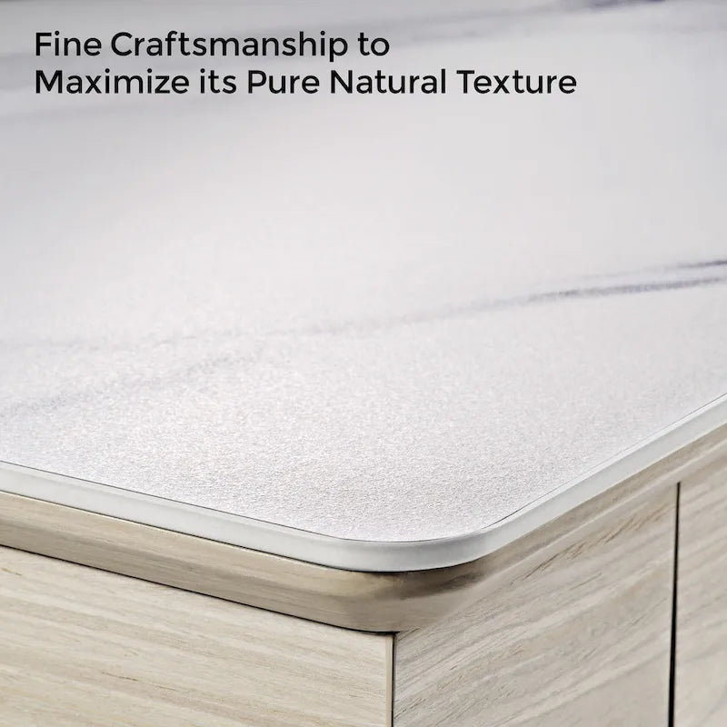 Eureka Ergonomic 55  Slate Stone Standing Desk Executive Writing Desk with 2 Drawers & Monitor Stand