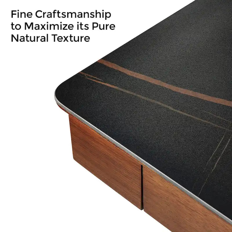 Eureka Ergonomic 55  Slate Stone Standing Desk Executive Writing Desk with 2 Drawers & Monitor Stand