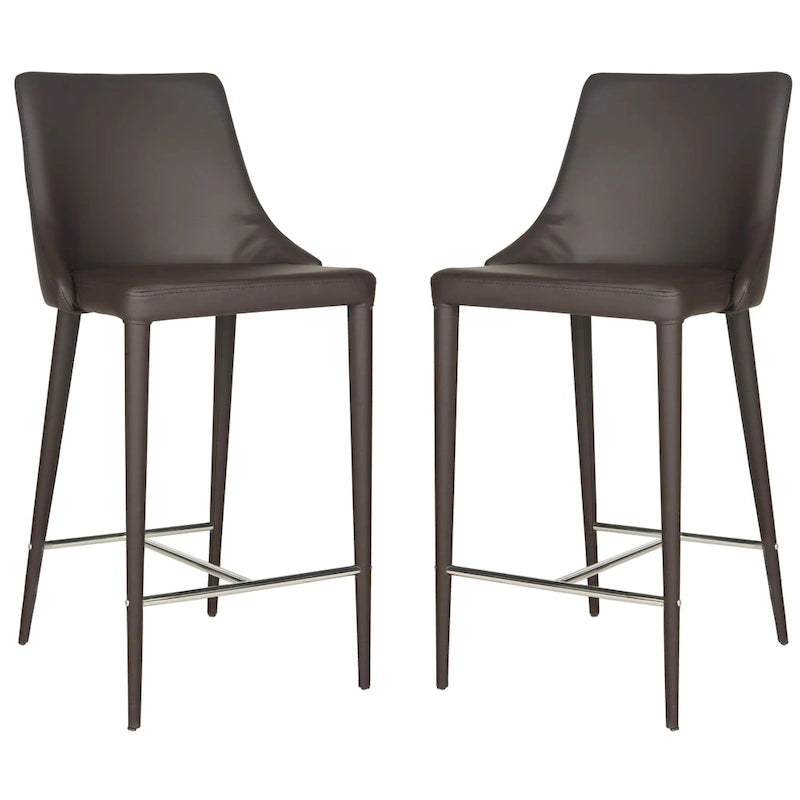 SAFAVIEH Soledad 26-inch White Counter Stool (Set of 2) - 22.9  x 18.9  x 37.4  - 23Wx19Dx37H