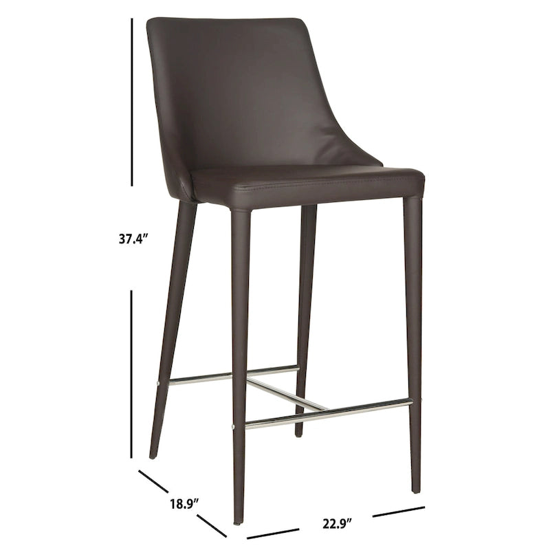 SAFAVIEH Soledad 26-inch White Counter Stool (Set of 2) - 22.9  x 18.9  x 37.4  - 23Wx19Dx37H