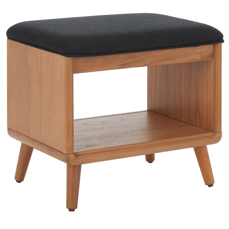 SAFAVIEH Marilla Open Shelf Bench with Cushion - 20  W x 15  D x 18  H - 20Wx15Dx18H
